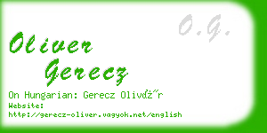oliver gerecz business card